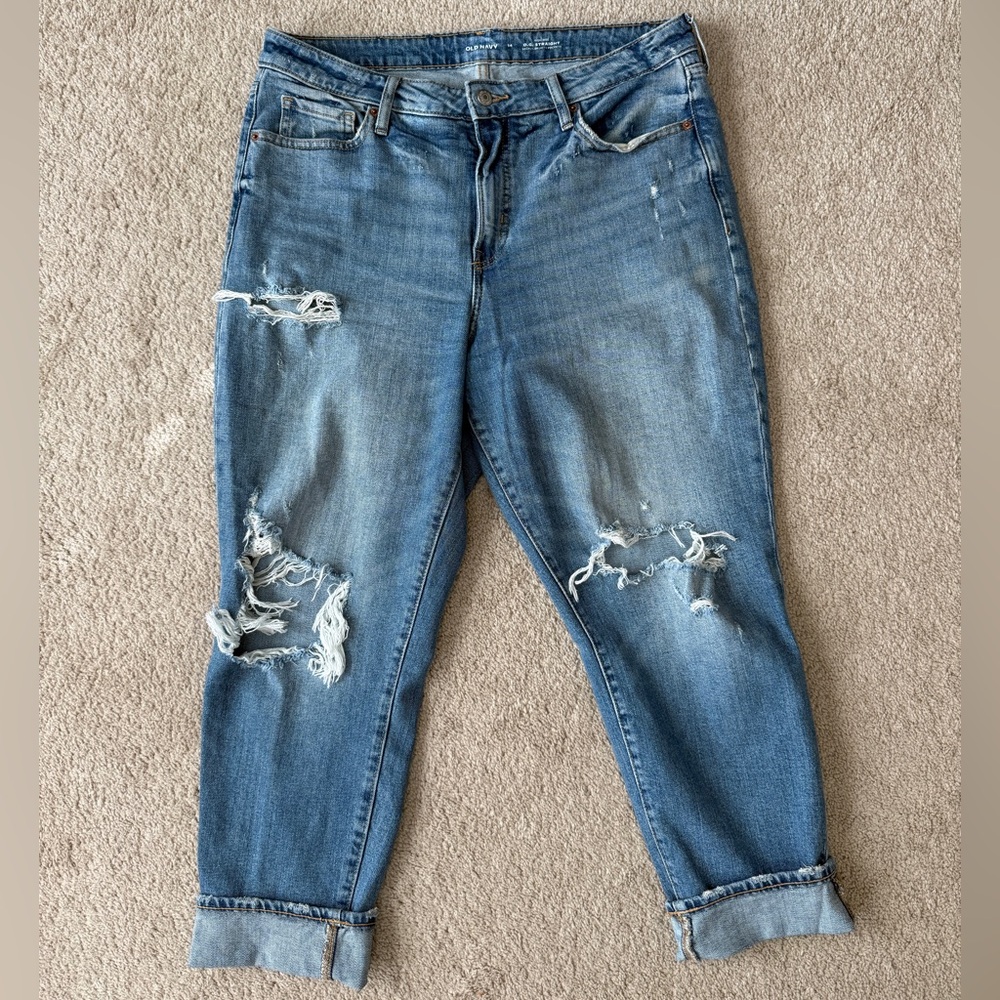 Women’s Old Navy High Rise OG Straight Destroyed Jeans
